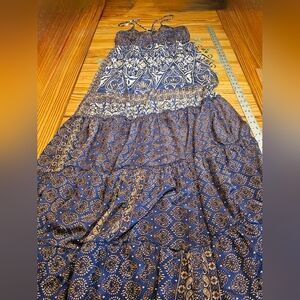 RAGA Blue and Cream Bohemian Maxi Dress.